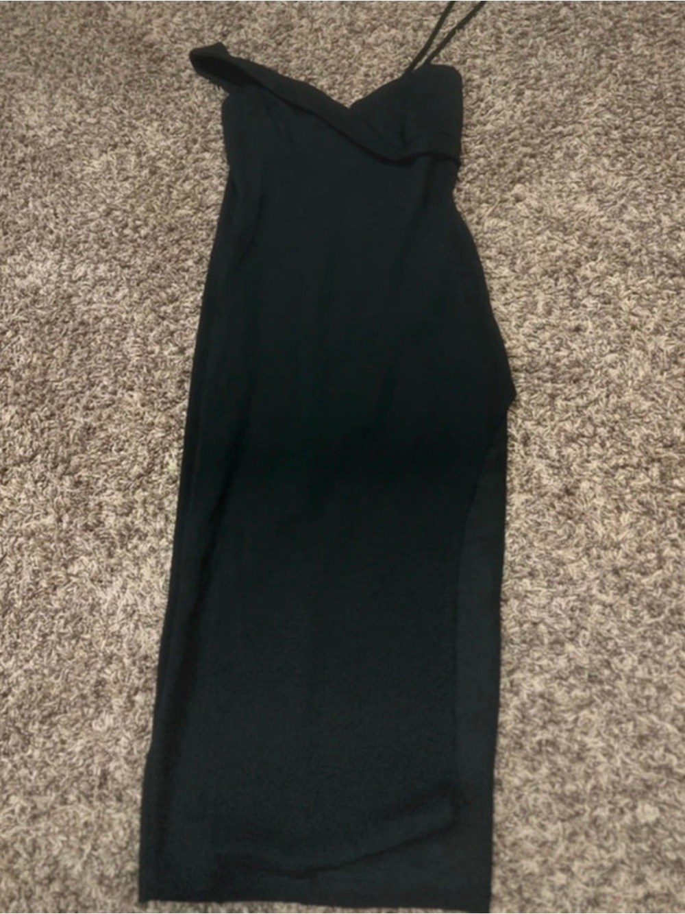Symphony Black One-Shoulder Midi Dress